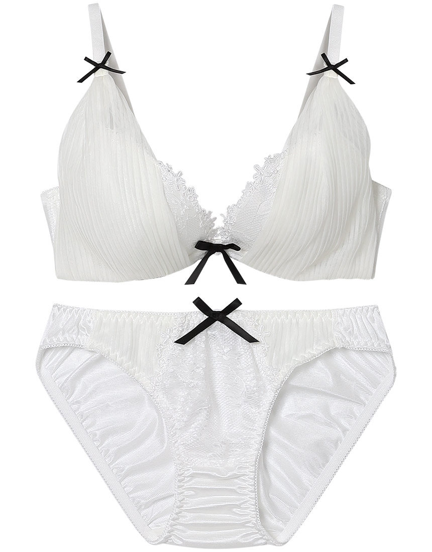 Lingè Noël ランジェノエル ガーリーチュールプリーツ ブラ＆ショーツ