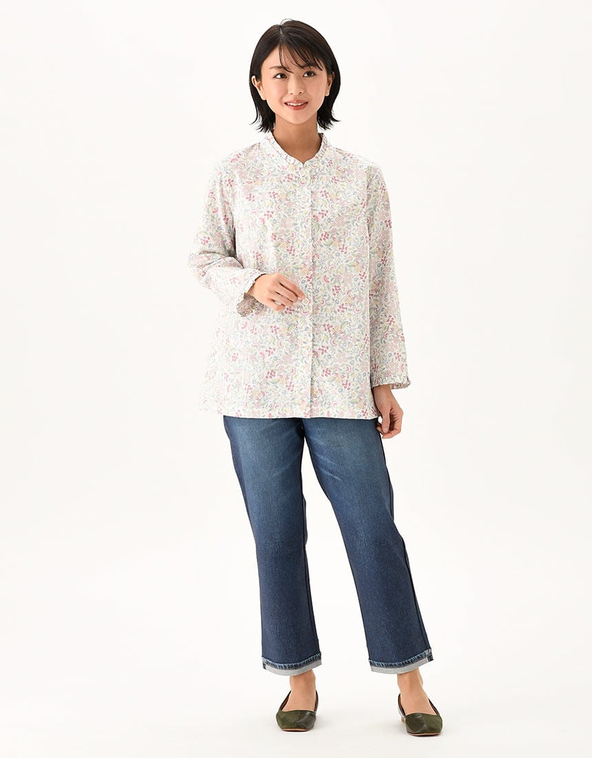 ワコール／らくラクパートナー 【綿100％】ブラウス（長袖