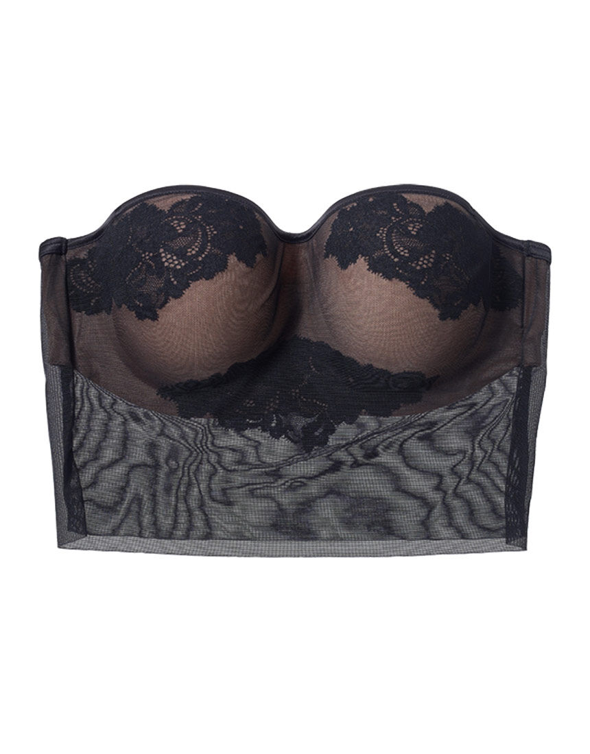 【ストラップレス】美形シルエット。フラワーボーテバンドゥストラップレス ブラジャー 【ストラップレス】美形シルエット。フラワーボーテバンドゥストラップレス ブラジャー
