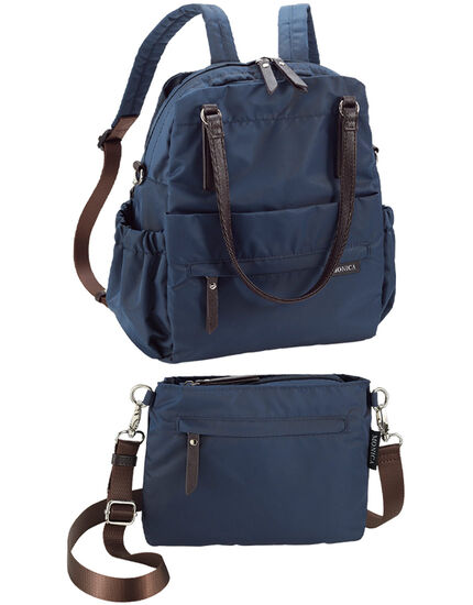 ポシェット付ナイロンリュック, , main