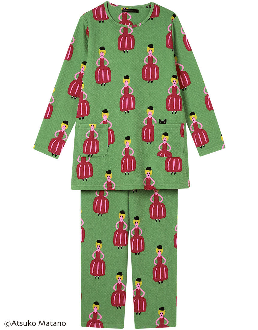 【新品】マタノアツコ /ワコール　秋冬物裏起毛くまアップリケパジャマ（LL) ATSUKO MATANO by WACOAL ワコール wacoal マタノアツコ HDW400