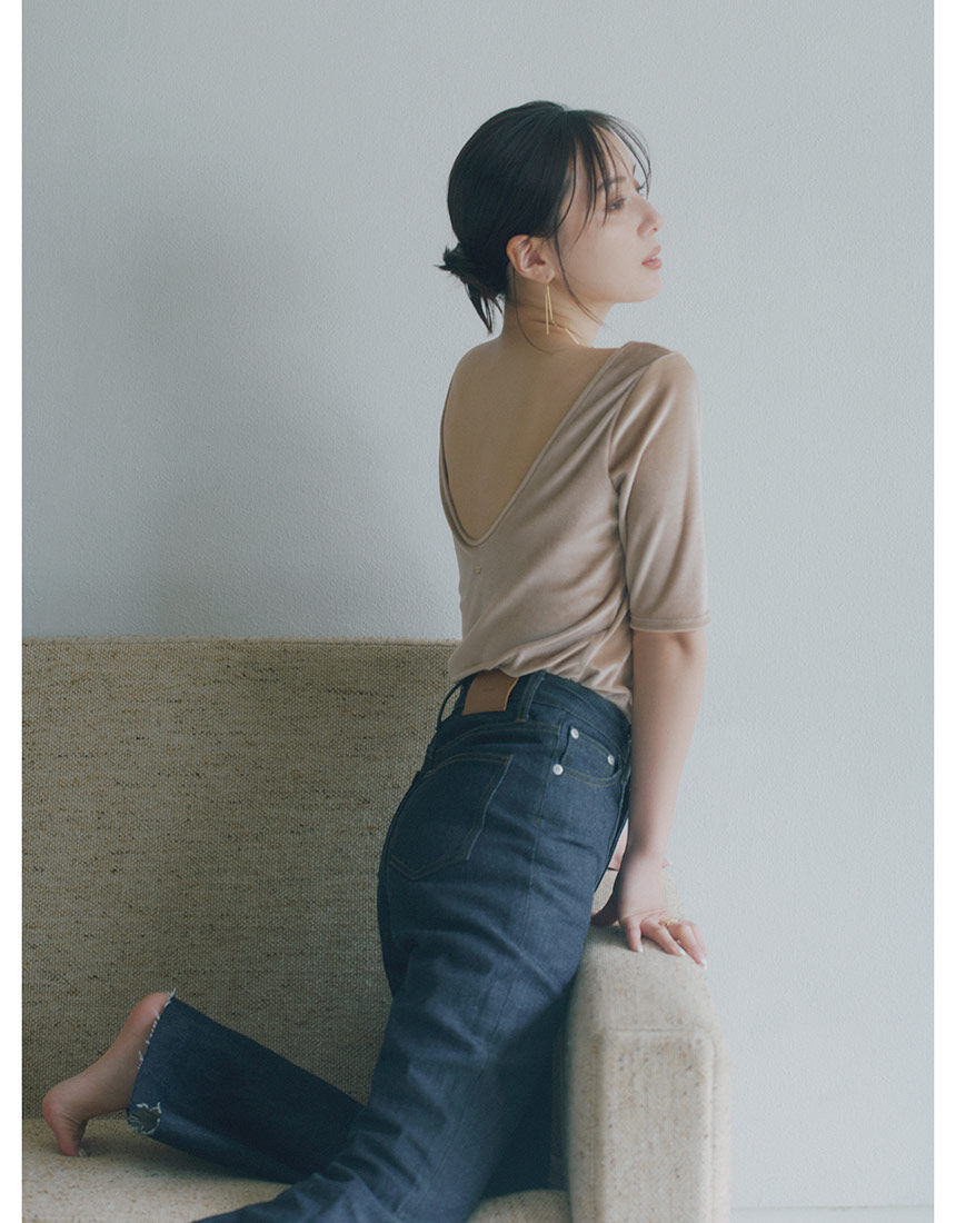 OUR WACOAL×anuans】カップインベロアトップス(M BEIGE