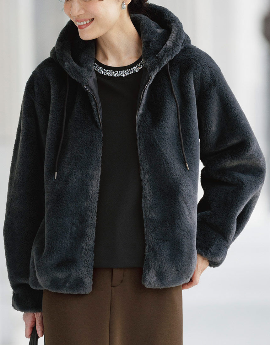 ワコール／ラブボディ フェイクファージャケット QJF543｜ワコール直営