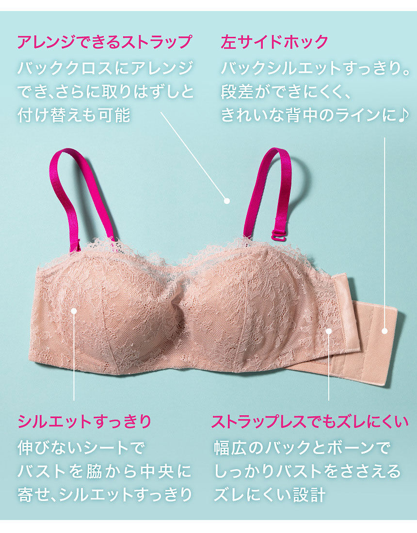 ワコール_ウェブストア限定 ストラップレスブラ【バンドゥタイプ