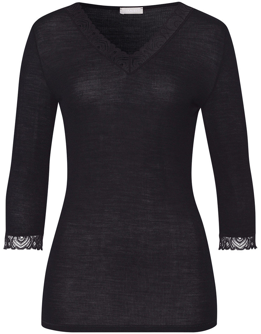 ハンロ 身生地ウール・シルク素材 トップス（7分袖） UIH424