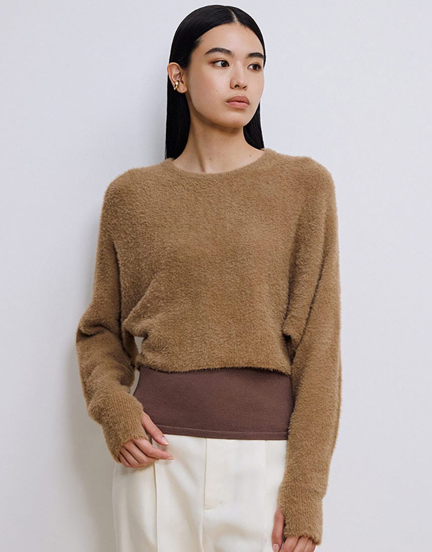 OUR WACOAL シャギーニットプルオーバー アウター トップス