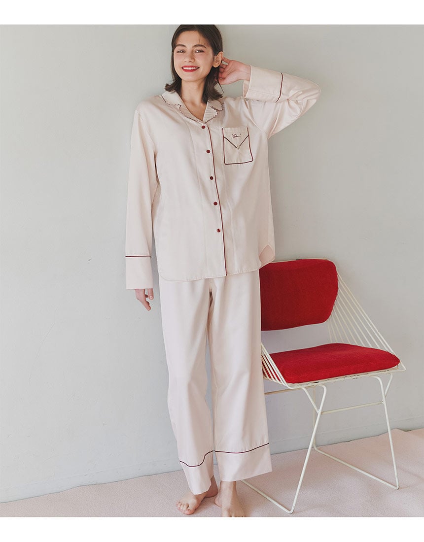 ルームウェア・パジャマ Sienne WEB限定】SOMETHING 綿混サッカー半袖ルームウェア上下セット 通販