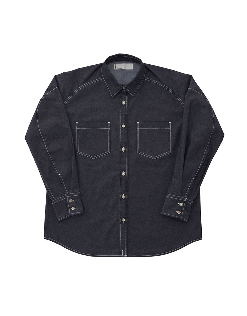 未使用　HUG Ō WäR ブラックデニムシャツ ワイドサイドスリット　雅姫さん crie conforto】ボーイフレンドデニムシャツ｜WOMEN｜254HST10-046C