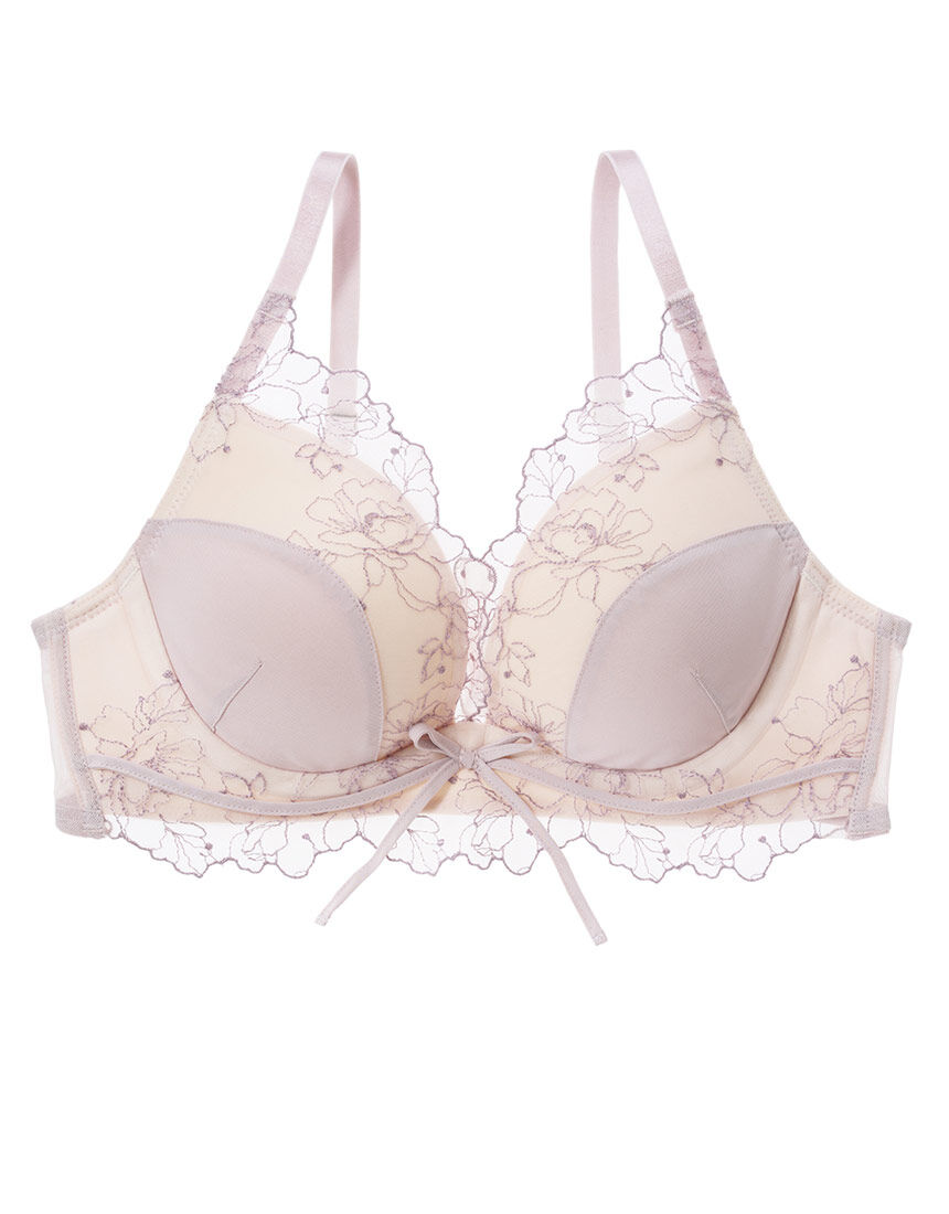 着けた瞬間、スタイルアップ。サイズ別カップ設計で最適なボリュームに。ナイスバディブラシフォンブルーム ブラジャー