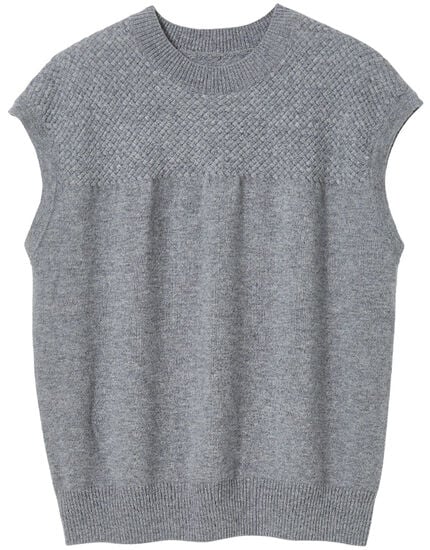 ウールカシミヤデザインベスト, , main