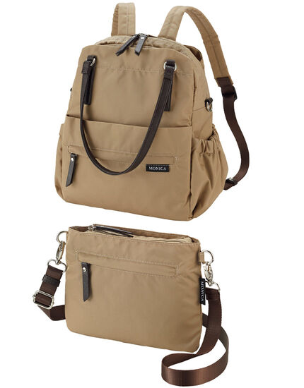 ポシェット付ナイロンリュック, , main