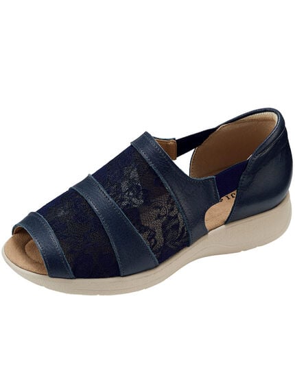 牛革レース切替サンダル５Ｅ, , main