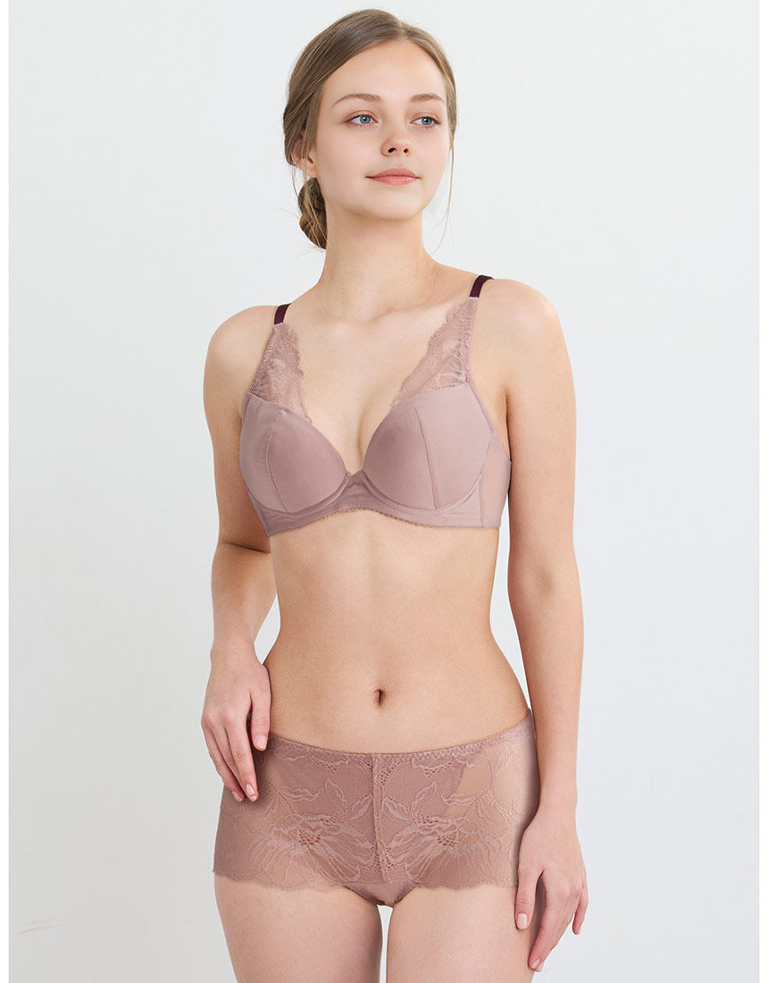 ＊PARFAGE＊3/4カップブラ(C65)&amp;ボーイレングスショーツ(M) ラスト1点☆C65のみ】fluffy flower3/4カップブラ＆ショーツ | Palissee