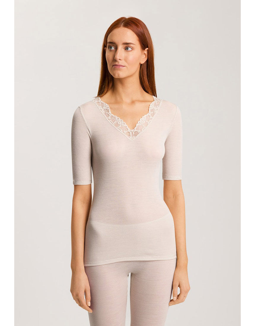 ハンロ 身生地ウール・シルク素材 トップス（半袖） UIH223｜ワコール