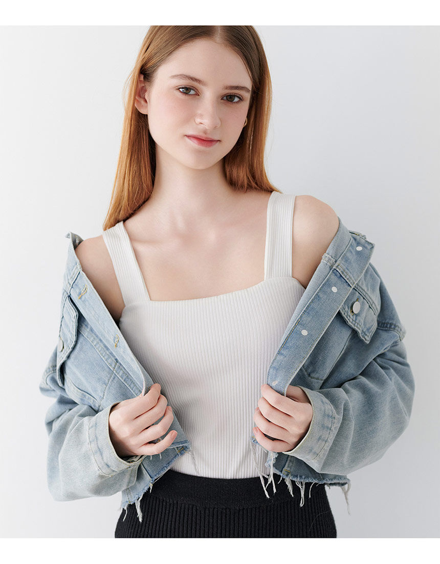 PEACH JOHN 【コットン混・カップ付き】谷間を隠すネックラインで1枚 PEACH JOHN 【コットン混・カップ付き】谷間を隠すネックラインで1枚