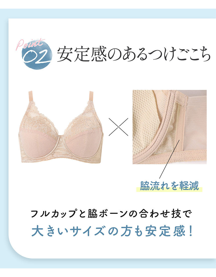 ウイング 【さらっと快適】安定感のある夏対応のフルカップブラ【夏の