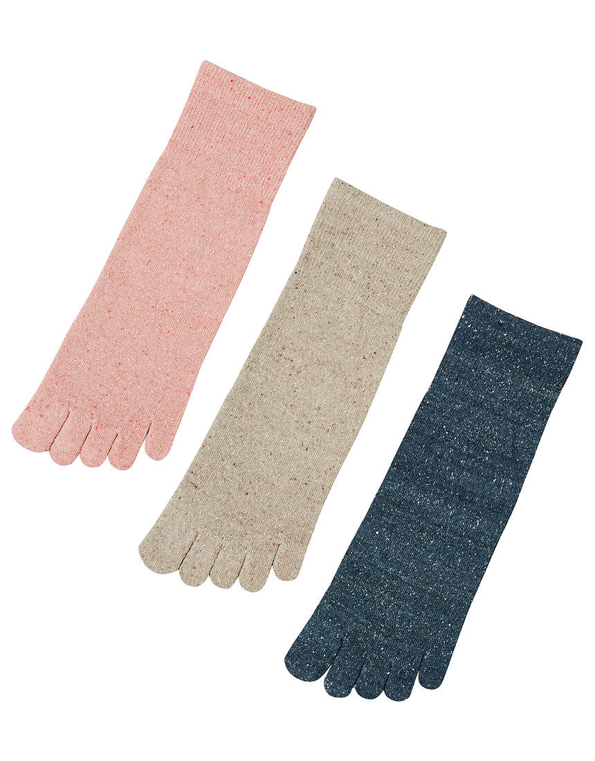 シルク混５本指ソックス３色組, , hi-res