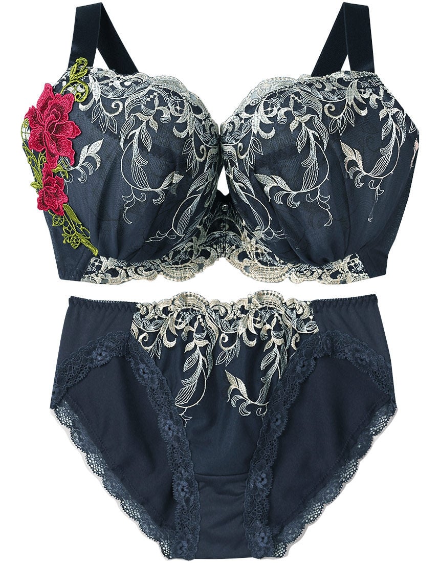 美胸脇高 グラマーサイズ ブラ＆ショーツセット