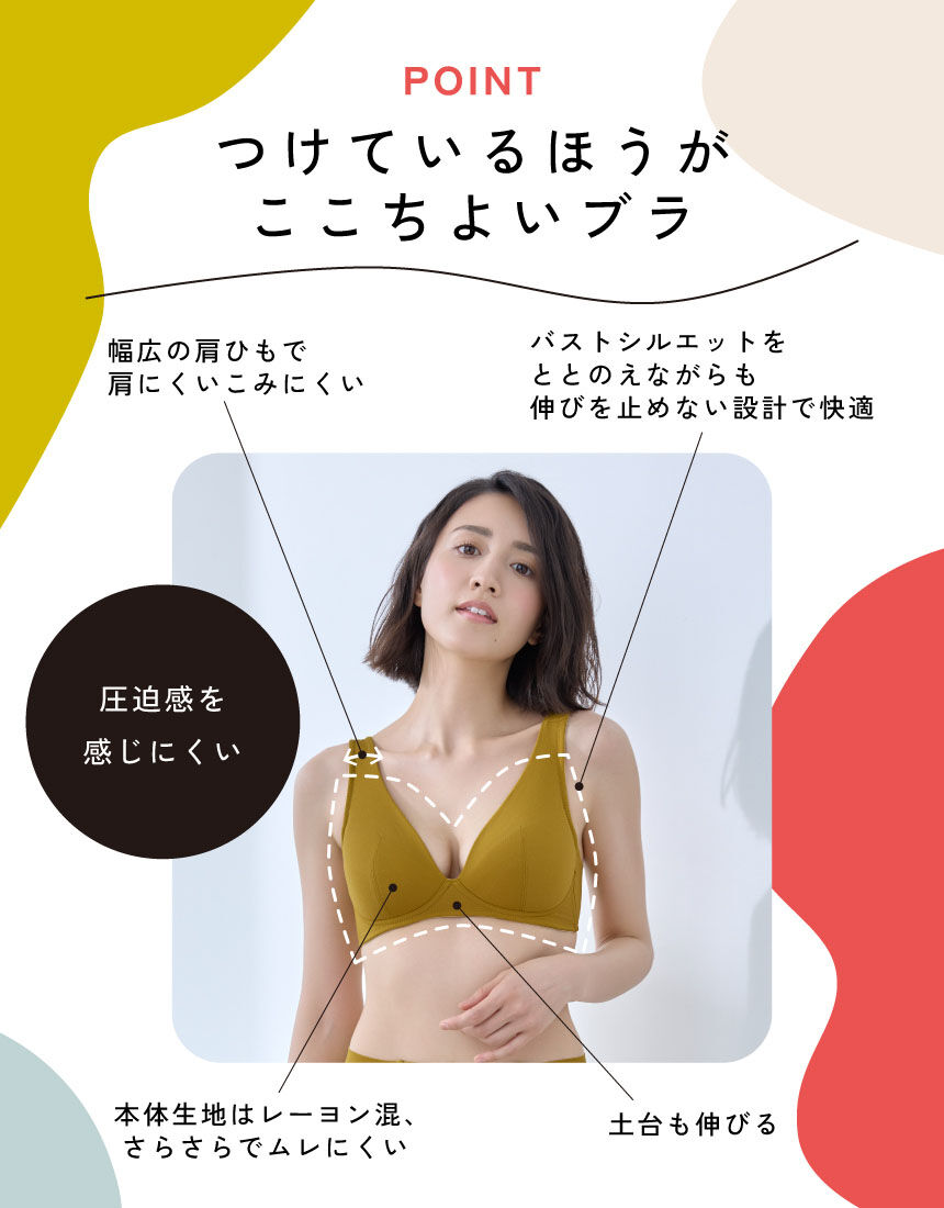 YOJOY つけているほうがここちよいブラ ノンワイヤーブラ AB1100