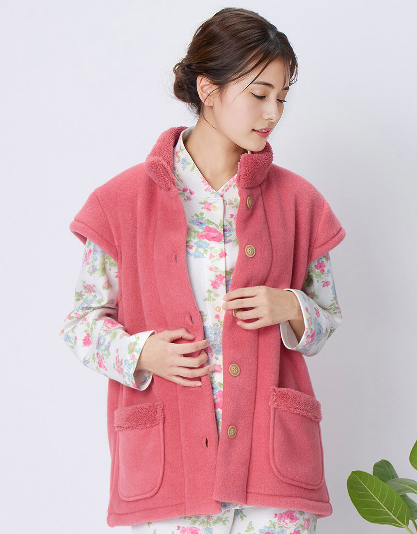 プリーツプリーズ　ベスト ウイング／スリープ 【あったか】【フリース素材】裏側ボアベスト