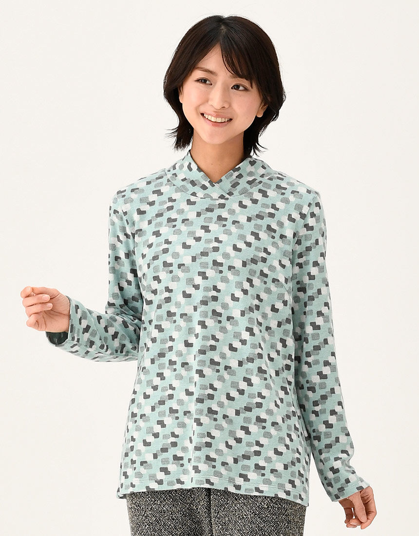 その他ブランド / rokh/長袖Tシャツ/34/ナイロン/GRN/総柄/インナー/ハイネック// ワコール／らくラクパートナー やわらかくあたたかい【吸湿発熱