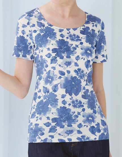 カップ付きプリントトップス, , main