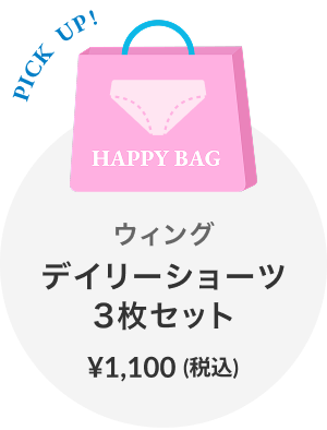 ウイングショーツ3枚セット 1100円（税込）