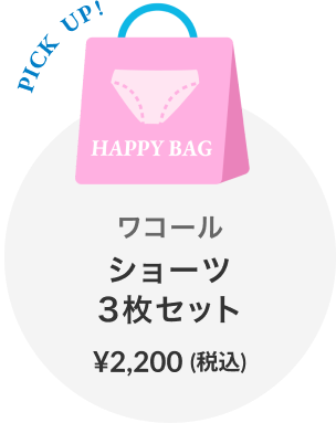 ワコールショーツ3枚セット 2200円（税込）