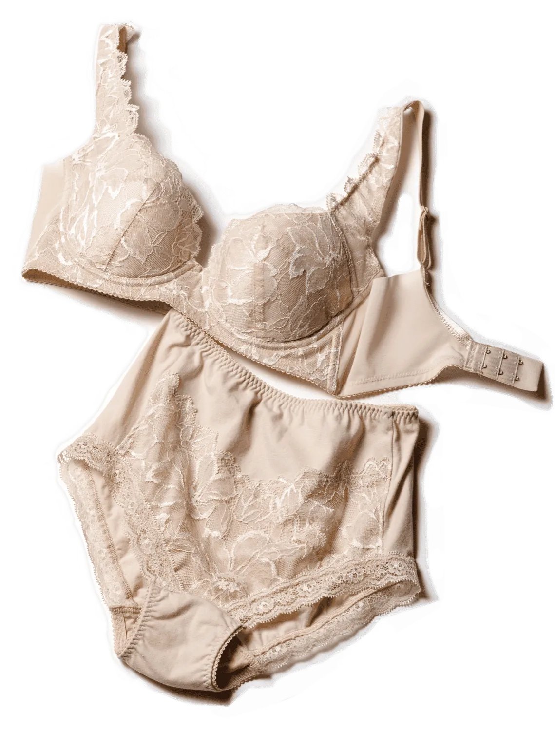 綿混レースのブラとショーツのセット