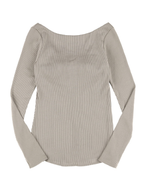 CUP IN BACK OPEN RIBBED T-SHIRT
