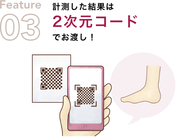計測した結果は2次元コードでお渡し！