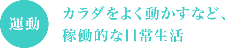 カラダをよく動かすなど、稼働的な日常生活