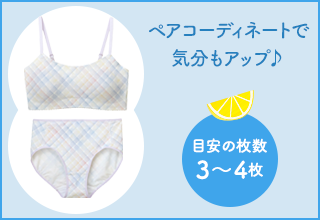 ワコールジュニア　修学旅行におすすめ・旅行におすすめ［ブラ・ショーツ］