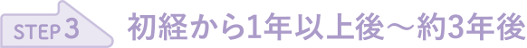 STEP3 初経から1年以上後～約3年後