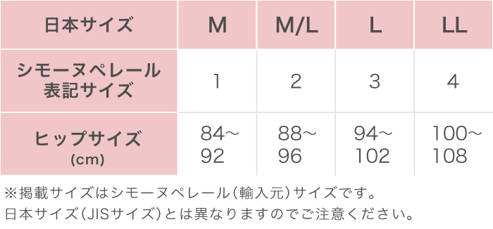 サイズ表