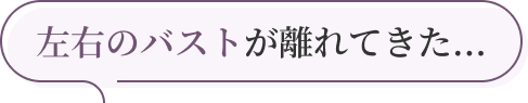 左右のバストが離れてきた...
