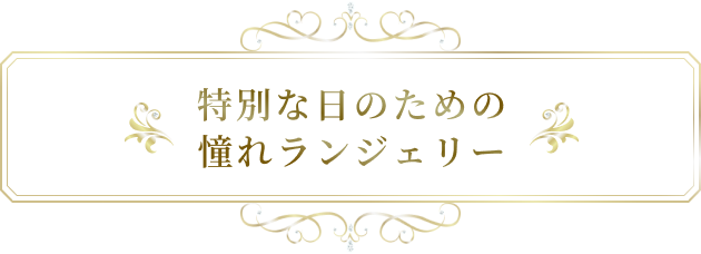 特別な日のための 憧れランジェリー