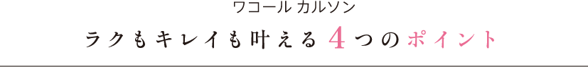 ワコール カルソン4つのポイント