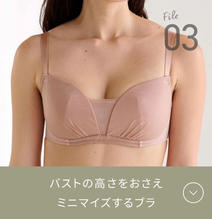 File03 バストの高さをおさえミニマイズするブラ