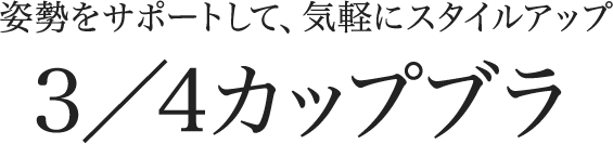 姿勢をサポートして、気軽にスタイルアップ３／４カップブラ
