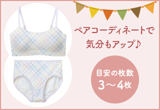 ワコールジュニア　修学旅行におすすめ・旅行におすすめ［ブラ・ショーツ］