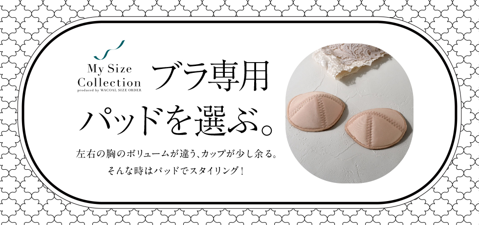 ブラ専用パッドの選び方、ブラのタイプとサイズによって対応するパッドをご紹介します。