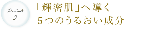 「輝密肌」へ導く5つのうるおい成分