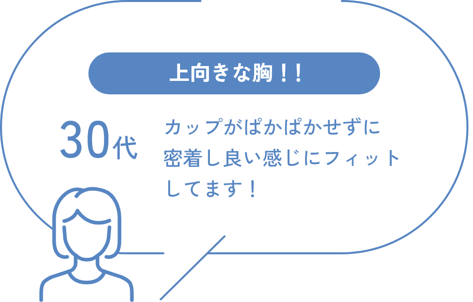 30代 上向きな胸!! カップがぱかぱかせずに密着し良い感じにフィットしてます！