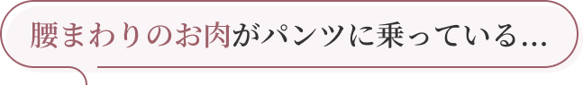 腰まわりのお肉がパンツに乗っている...