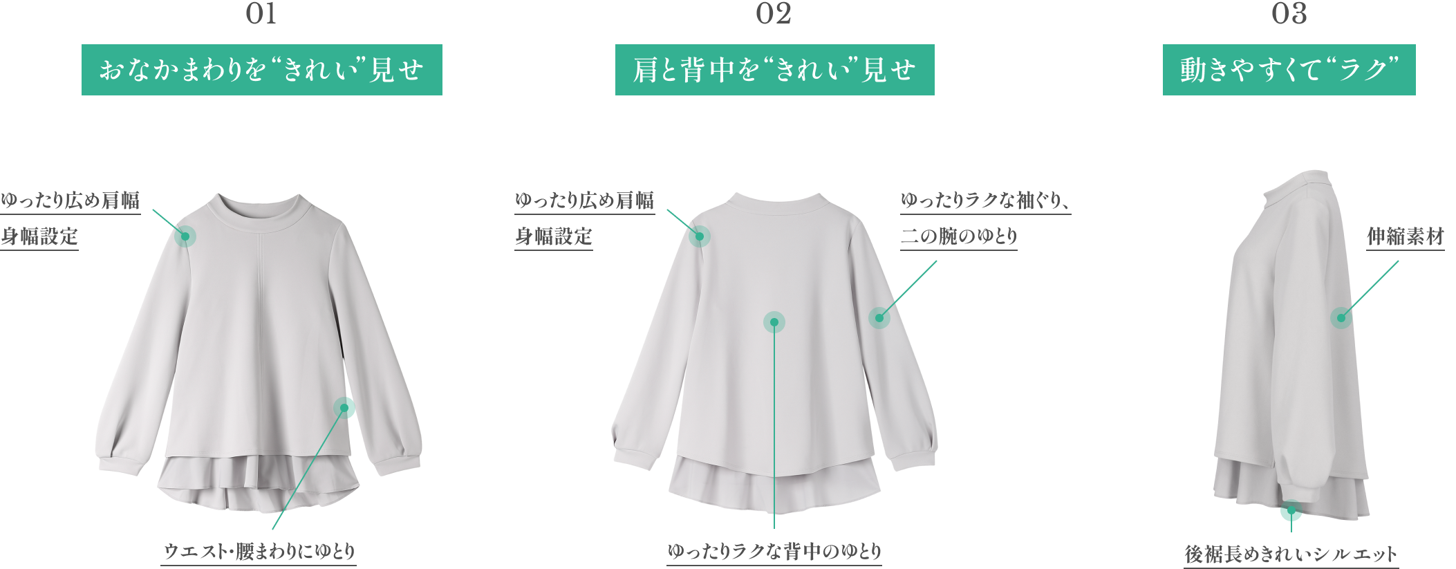 きれいに見せてラクなトップス