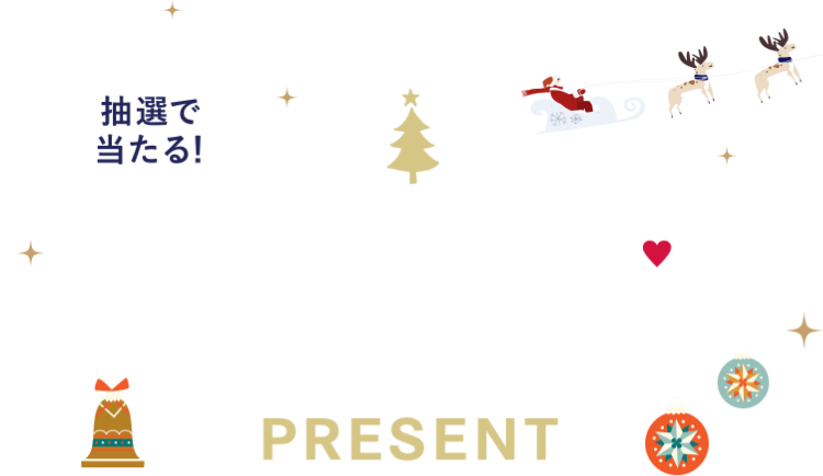 抽選で当たる！届いてからのお楽しみ。クリスマスプレゼント