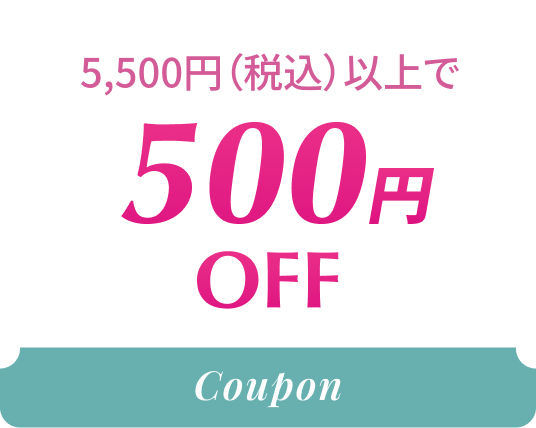 500円OFF 5,500円（税込）以上で