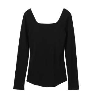 CUP IN SQUARE NECK LONG T-SHIRT