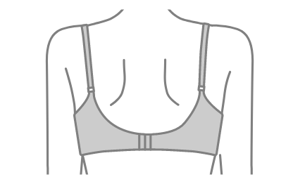 背中をなめらかに整え服の上からでも段差を目立たなくする機能を模したイラスト